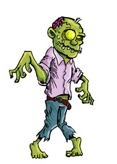 Cartoon zombie isolated on white