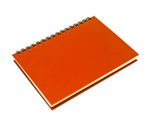stack of ring binder book or red notebook