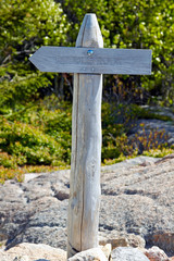 Hiking trail marker.