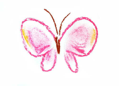 pink butterfly simple illustration