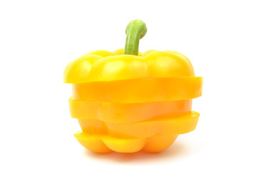 Fototapeta na wymiar Fresh yellow paprika isolated
