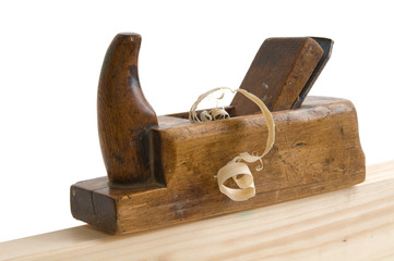 Handhobel mit Holzspäne