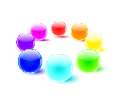 color balls perspective