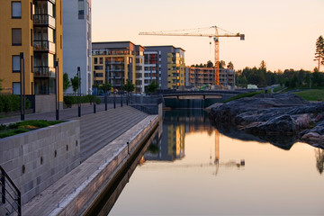 Construction site behind the Vuosaari canal