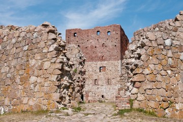 Part of the Hammershus castle ruins on the island Bornholm