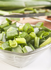 bunch of cut green onions