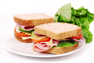 Healthy ham sandwich