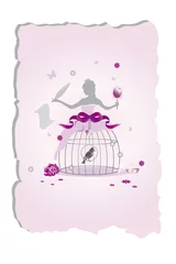 Papier Peint photo Lavable Oiseaux en cages Princesse et troglodyte