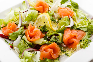 Smoked salmon with vegetables
