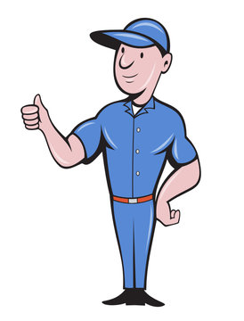 Repairman tradesman worker thumbs up