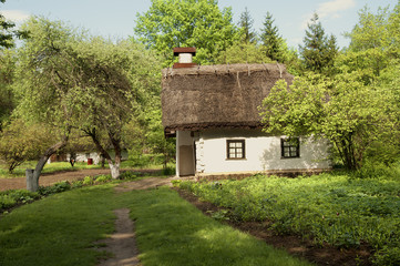 Fototapeta na wymiar Ukrainian village in the spring