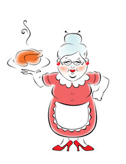 Бабушка приготовила обед.