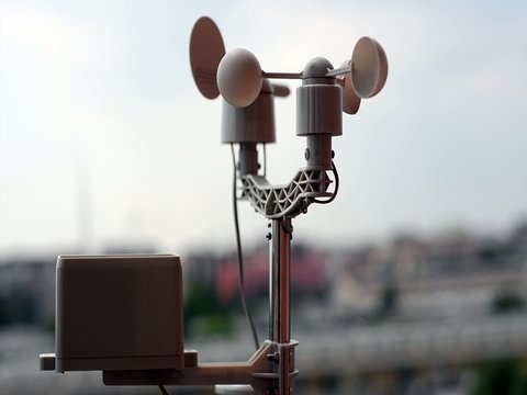 Anemometro misura la potenza e la direzione del vento