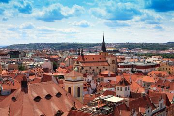 Fototapeta na wymiar Prague roof tops. View on the Prague, Czech Republic