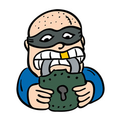 Doodle thief eats lock