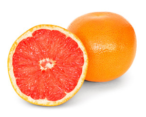 grapefruit over white background