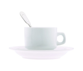 Cup of coffee and spoon