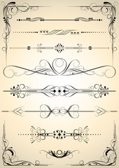 Set of retro decorative elements