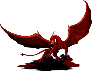 Garden poster Dragons Dragon red