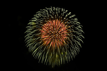 Fototapeta premium fireworks on the black sky background