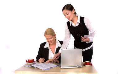 Two young handsom bussiness woman