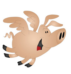 and pigs might fly isolated on white background