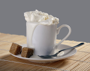 Coffee with whipping cream