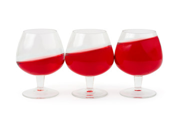 Three wine glasses