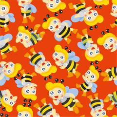 Fototapeta premium cartoon bee boy seamless pattern