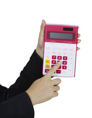 calculator with hand