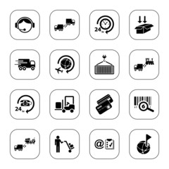 Logistics icons - BW series