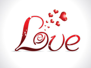 abstract red love text design