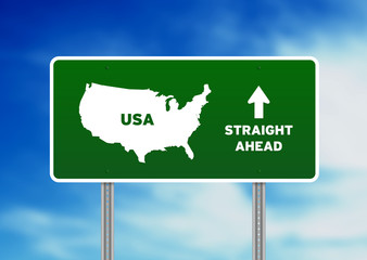 USA Green  Highway Sign