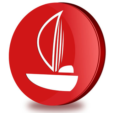 Sailboat glossy icon