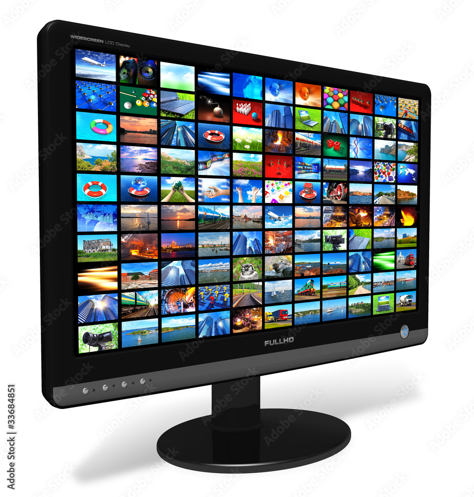 Poster LCD display with picture gallery