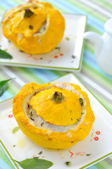 Stuffed pattypan squash