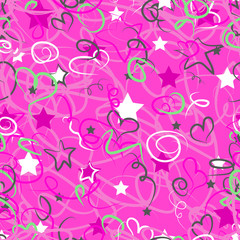 abstract seamless texture in  green and pink theme
