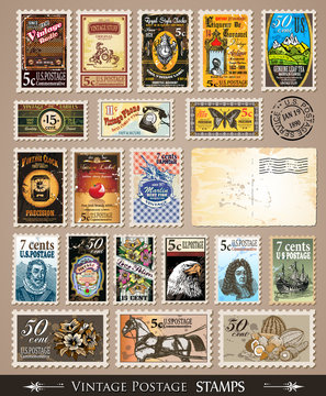 Collection of Vintage Postage Stamps