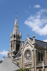 Fototapeta na wymiar Église Notre-Dame-de-la-Croix de Ménilmontant à Paris 