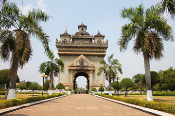 Fototapeta na wymiar Temple w centrum Vientiane, Laos.