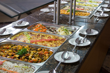 Traditional Turkish food at restaurant.