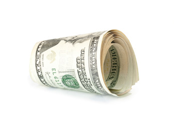 Convoluted dollar isolated on white