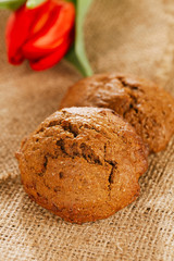 soft ginger cookies on hessian backdrop