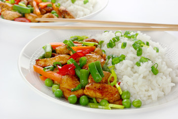 Chicken with rice and vegetables