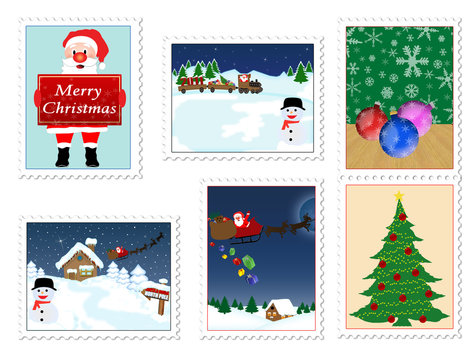 Collection of Christmas stamps
