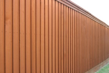 Angled view of cedar fence