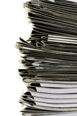 many gray folder isolated on white