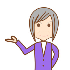 案内するシニア