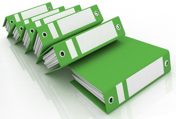 Isolated folders for papers on a white background