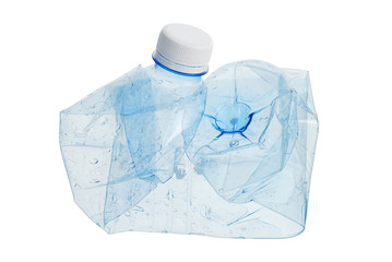 Crushed plastic water bottle